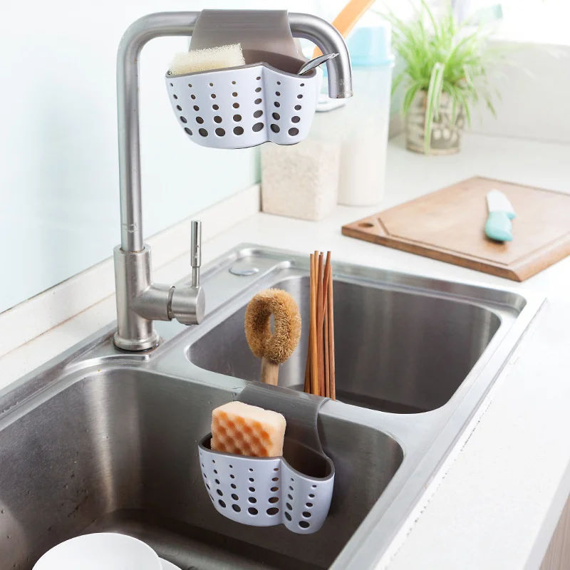 

Sink Sponge Holder Pvc Hanging Strainer For Kitchen Bathroom Organizer Storage Rack With Drain Holes Soap Shelf Scrubber