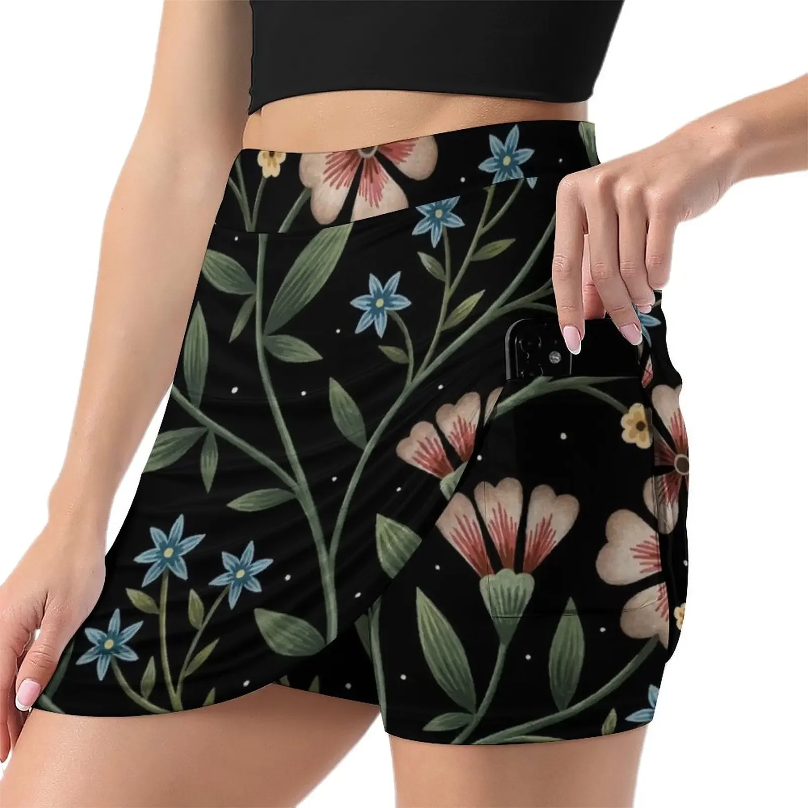 Flowers in the night Mini Skirt festival outfit women summer dress for women 2024 summer dress women 2024 japanese style