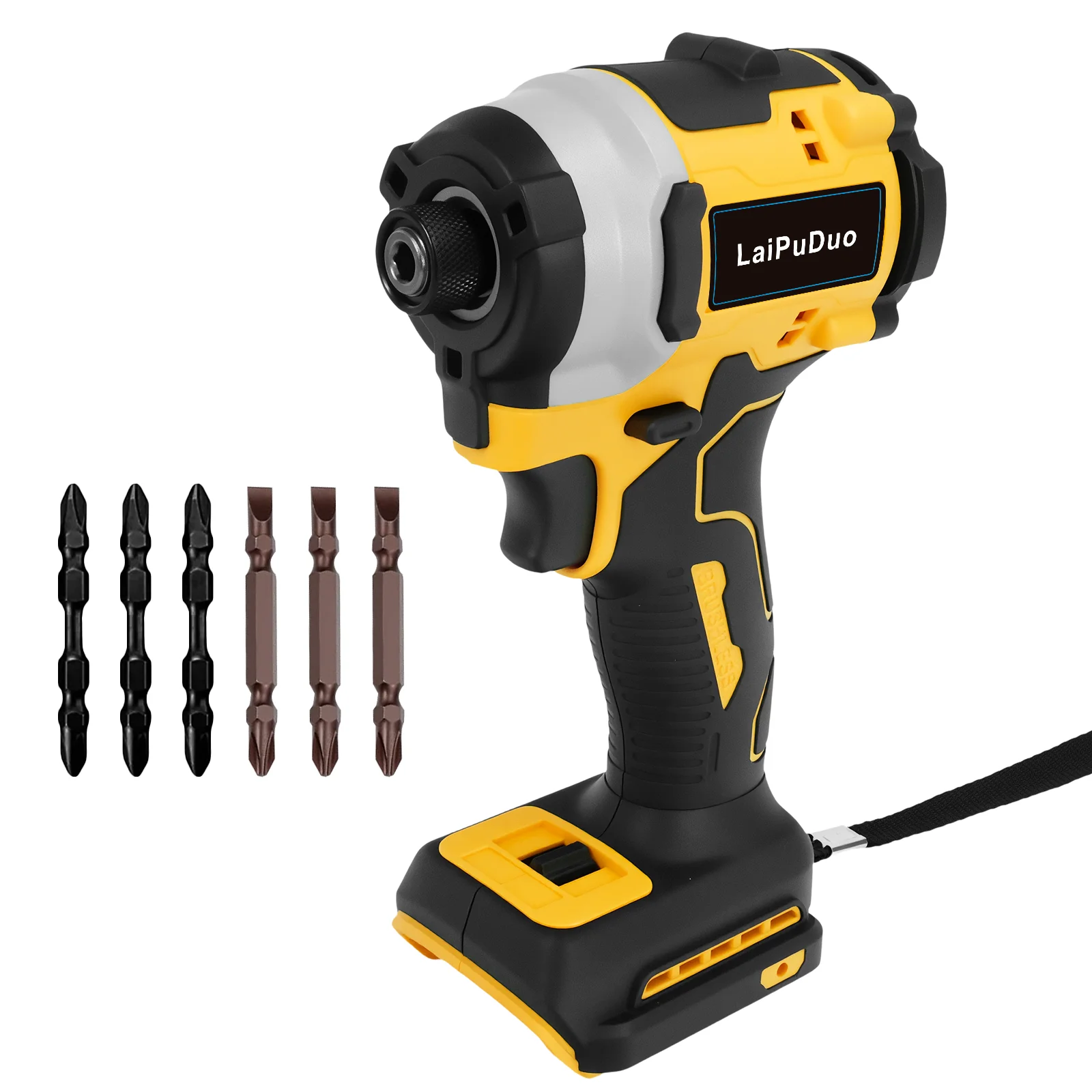 Brushless Electric Screwdriver 3-Speed Cordless Impact Driver Kit 120NM 1/4