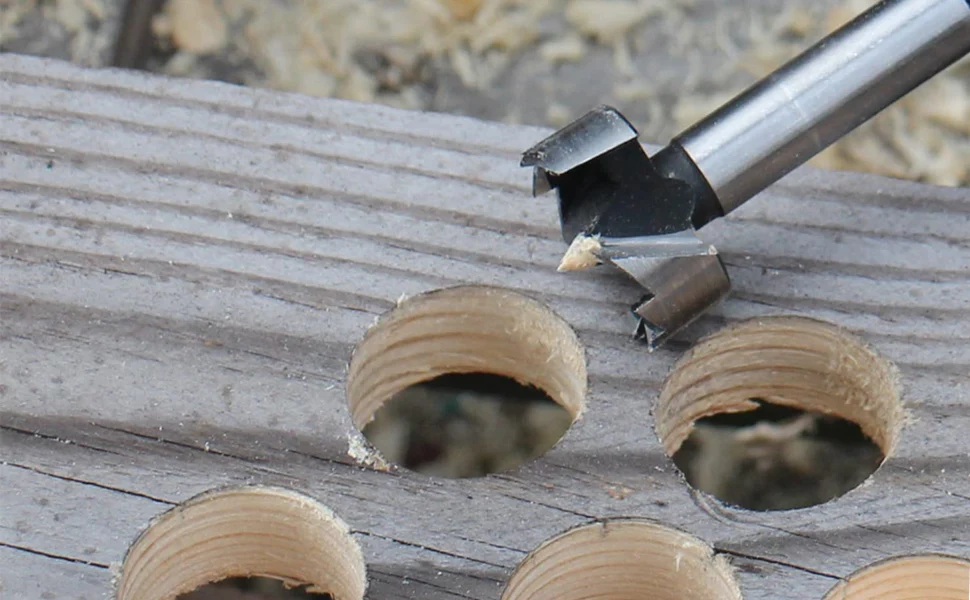 Versery 1 Stück 6-40mm Forstner Holzbearbeitungswerkzeuge Lochsäge Scharnier-Bohrer 1/4"(6,35mm) Sechskantschaft Hochkohlenstoffstahl-Schneider – Detail 7
