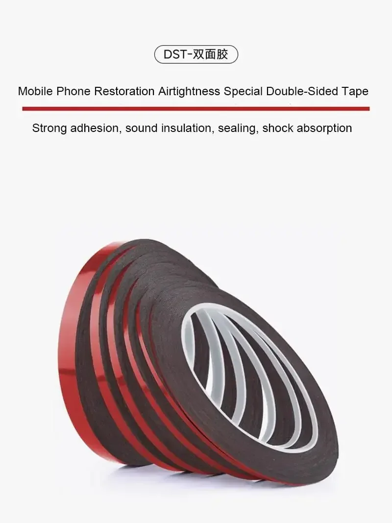 5pcs Amaoe Width Double Sided Adhesive Tape 2/3/4/5/10mm for Phone Back Cover High Temperature Resistance Sealing Tape