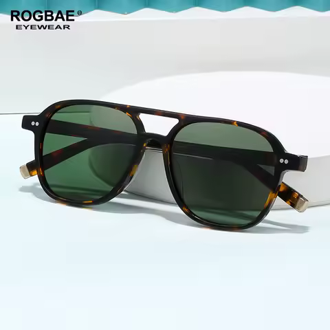 ROGBAE Vintage Acetate Sunglasses Men BJORN Retro Designer UV400 Fashion Sun glasses Women Handmade Luxury Brand UV400 Sunglass