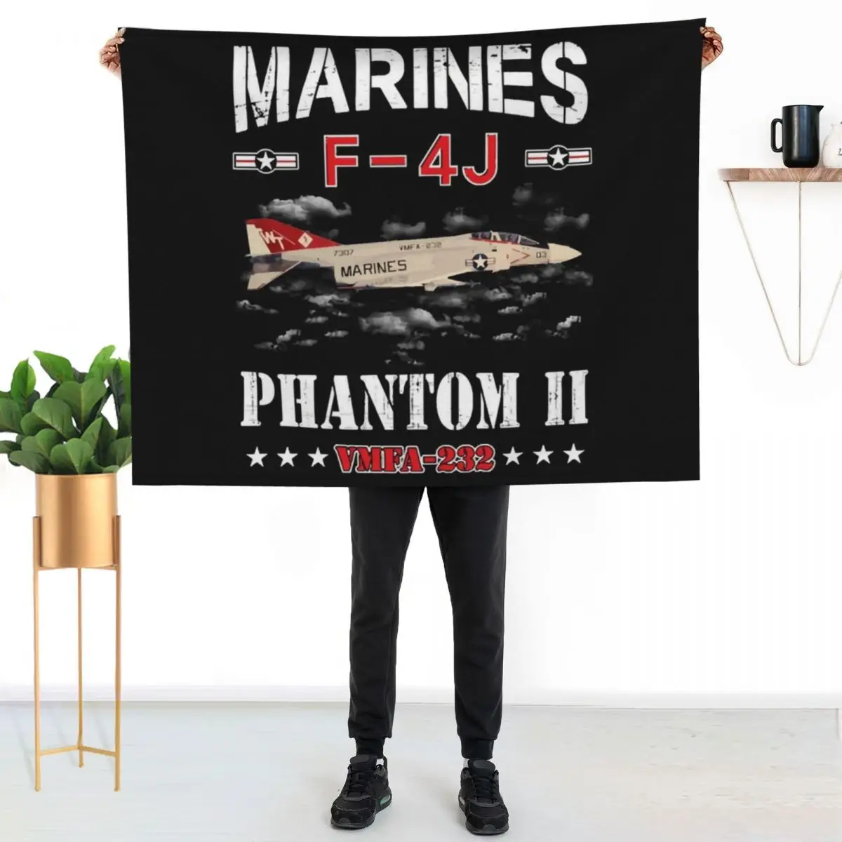 F 4J Phantom II VMFA 232 US AIrofrce Throw Blanket Blankets For Sofas Comforter Hairys cosplay anime Blankets