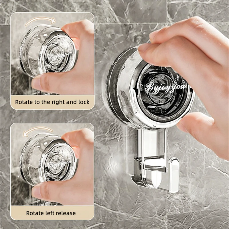 

Rotate Lock Hook,Transparent Rotating Suction Cup,Self-Locking Adhesive Wall Hook,No Drilling Required, Reusable Clean & Movable