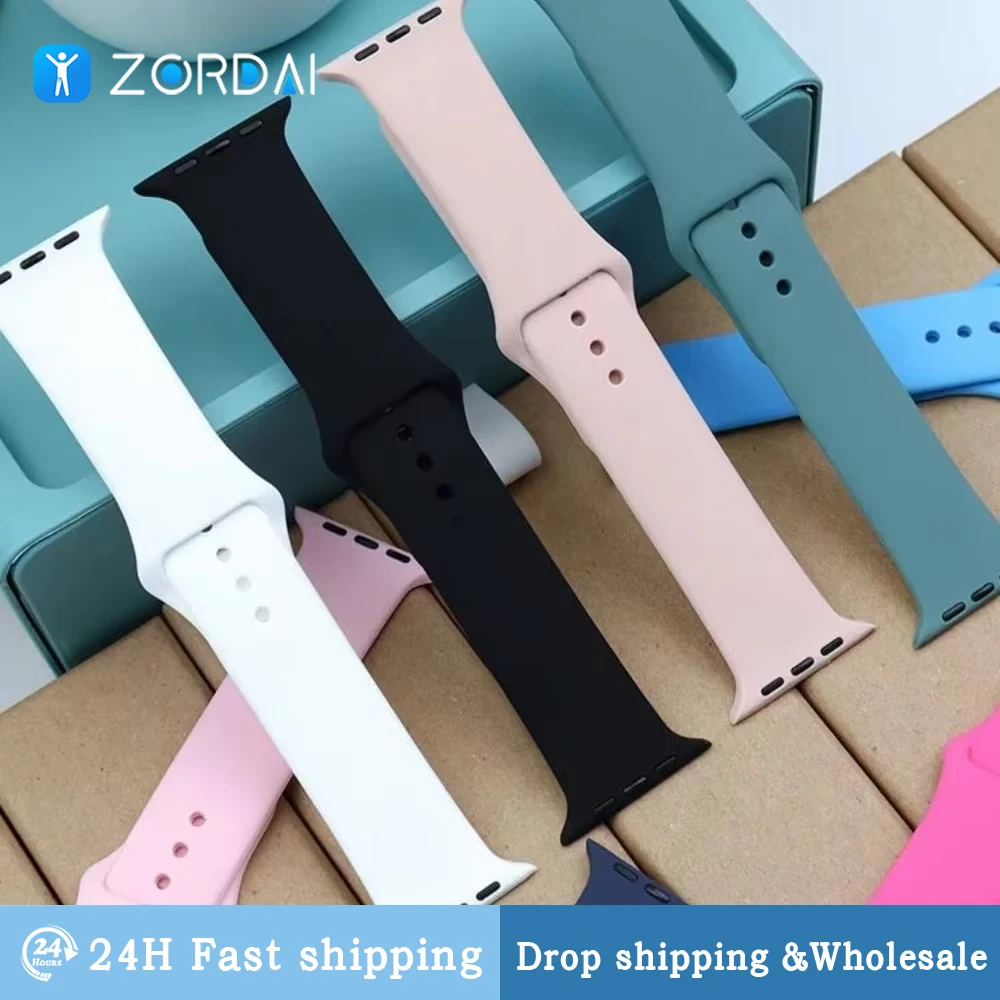 Silicone Strap For Apple Watch Band 44mm 40mm 45mm 41mm 49mm 42mm 38mm 44 mm bracelet iwatch series 9 7 se 3 4 5 6 8 Ultra band