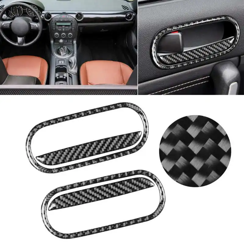 

4Pcs Door Handle Panel Carbon Fiber Trim Sticker Cover Fit for Mazda MX-5/Roadster NC 2009-2015 Car style