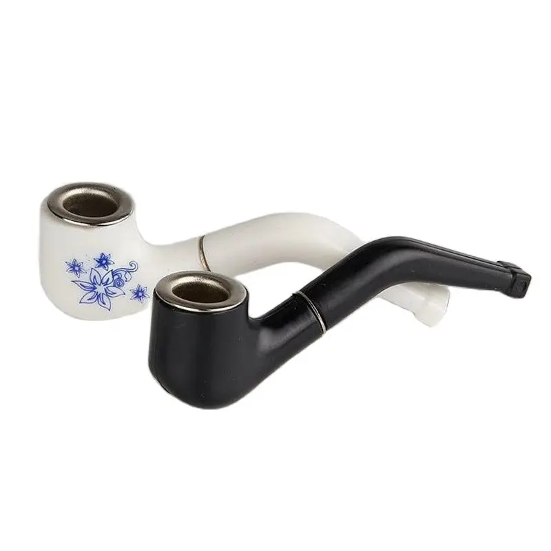 

5Pcs Portable Durable Mini Tobacco Pipe Delicate Smoking Pipe White/Black