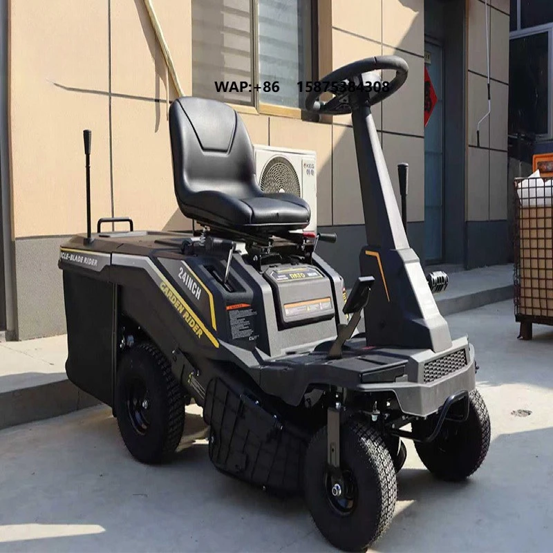 24V Electric Ride-On Cordless Lawn Mower with Steel Blade Industrial Professional Grade CE Certified Grass Cutter