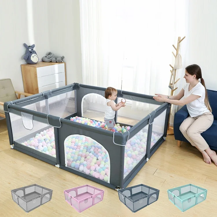 Valla Corral Cerca Plegable Fence Large Foldable Manufacturer Plastic Square Baby Playpen Children Play Fence With Toys