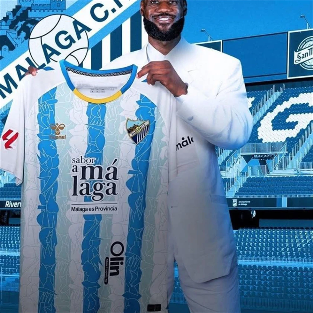 

New Malaga Jersey Melero Home Away T-shirt Men's Women's Sports 3D Printed Tshirt Children's Short-sleeved Summer T-shirts Tops