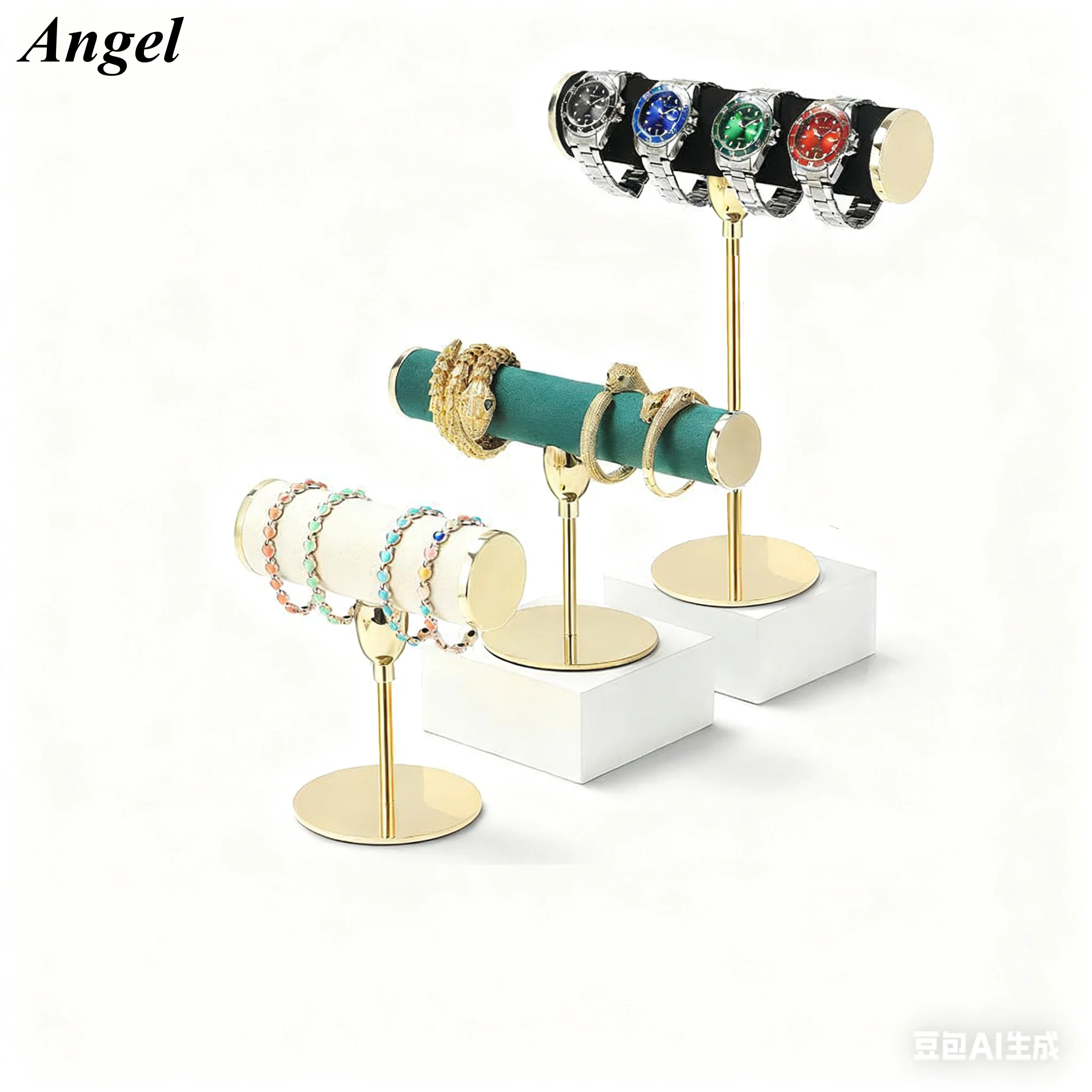 Metal Bracelet Display Stand - Multi-Purpose Jewelry Storage Rack for Beaded Bracelet Watch, Fashion Hanger Prop for Retail Show