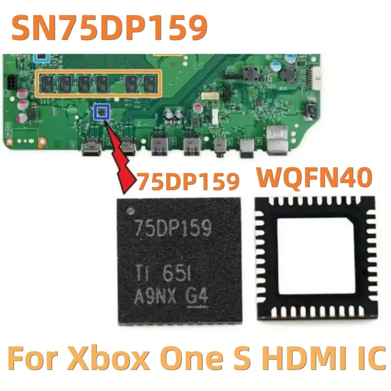1-5pcs TDP158 75DP159 HDMI IC Retimer for XBOX ONE X ONE S QFN-40 5mm*5mm Console IC Chipset SN75DP159 TDP158RSBR WQFN40