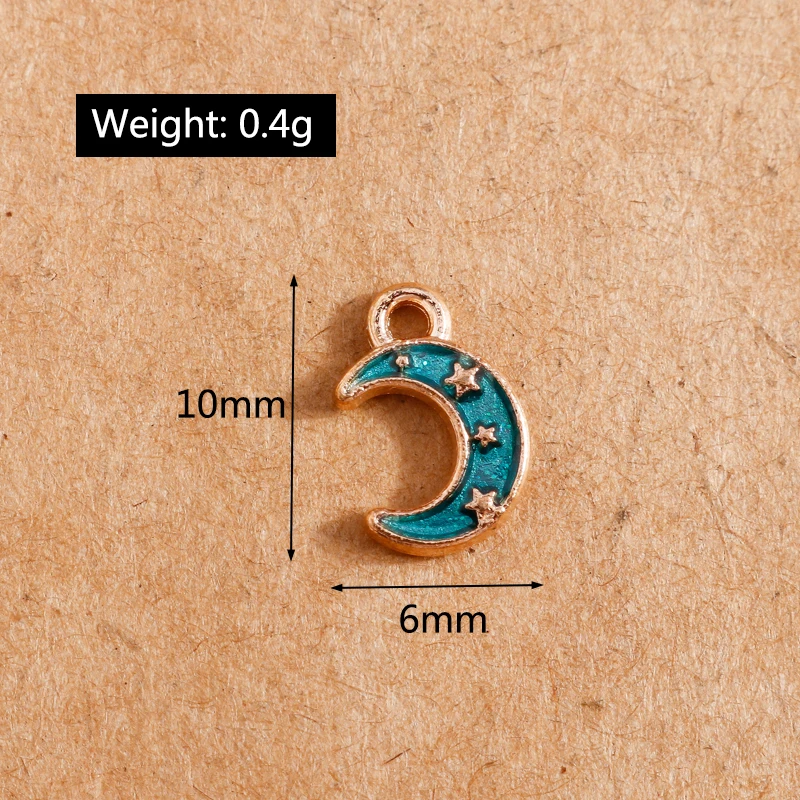 10 Stück Mix Emaille Galaxie Planet Raum Charms für Halsketten Armband Ohrringe Mond Sterne Anhänger DIY Schmuck Herstellung Zubehör – Detail 13