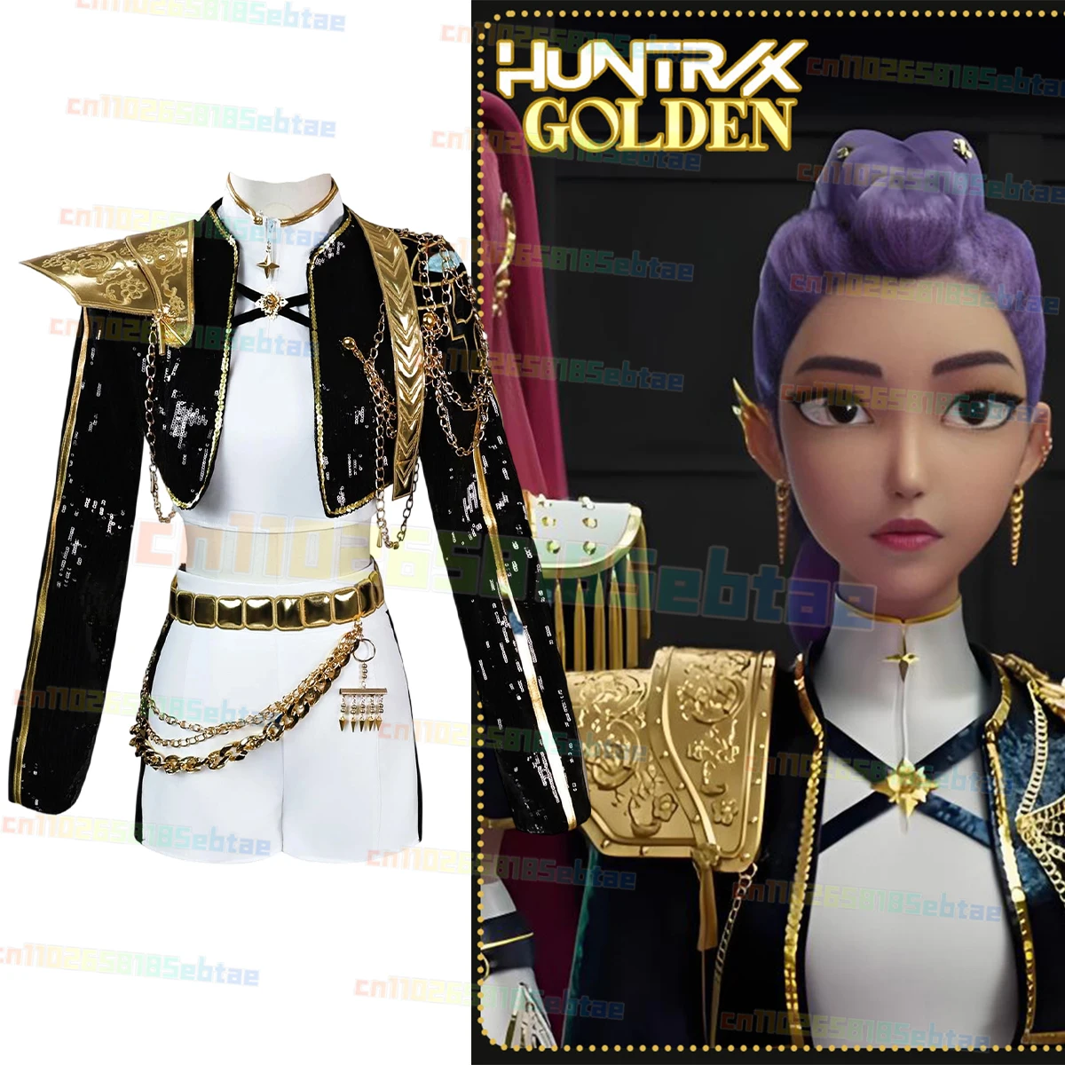 

New Movies Demon Hunters Cosplay Anime Costume Kpops Cosplay Jacket Top Skirt Necklace Belt Stage Suit Womens Halloween Outfits