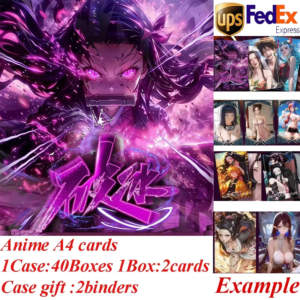 New Demon Slayer One Piece Naruto Hot-blooded Goddess A4 Collection Card Anime Heroine Temptation Sexy Bikini Collection Cards