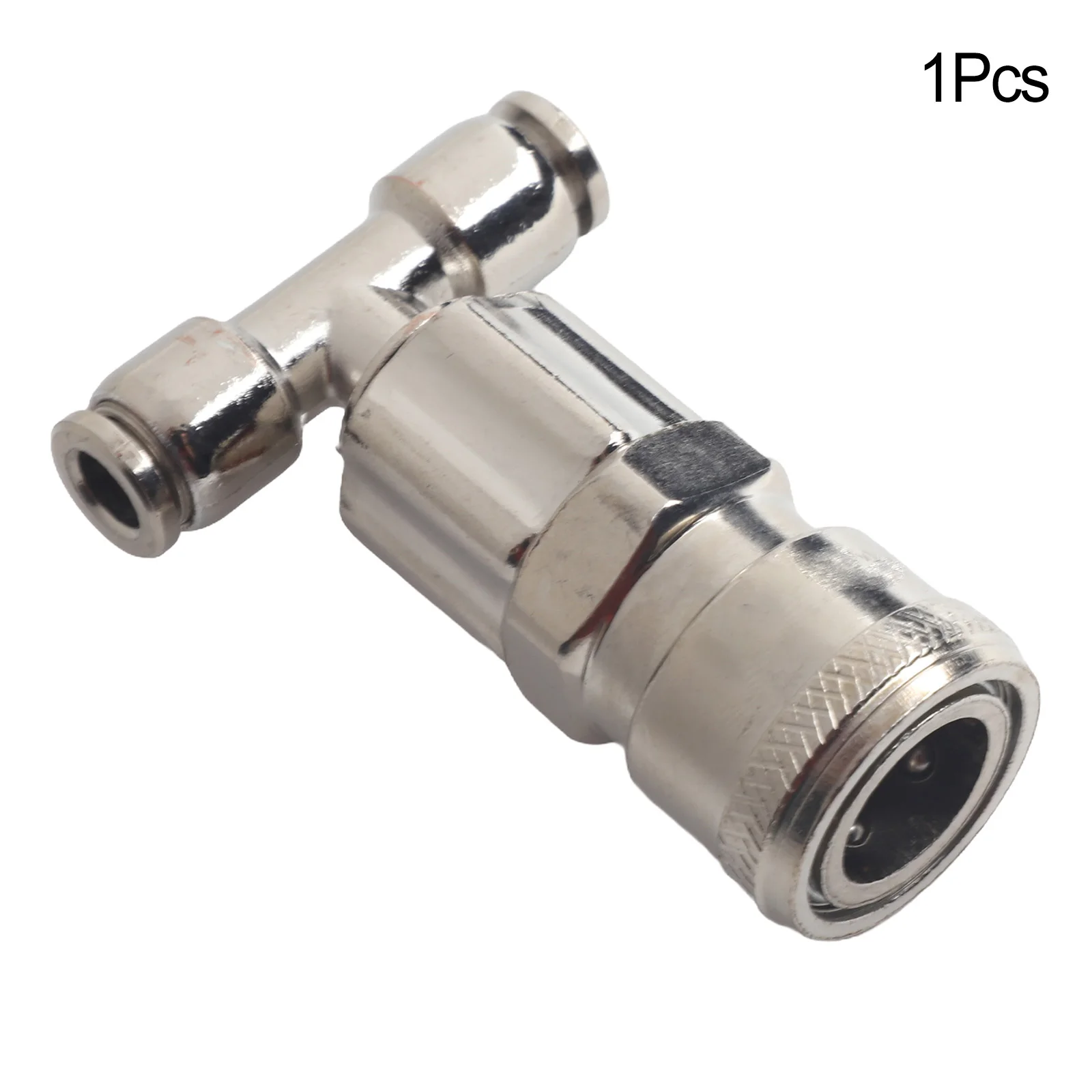 1pcs Three-way Straight Through Joint Pneumatic Tank Connector Pneumatic Fitting Metal Tools For Trucks And Trailers