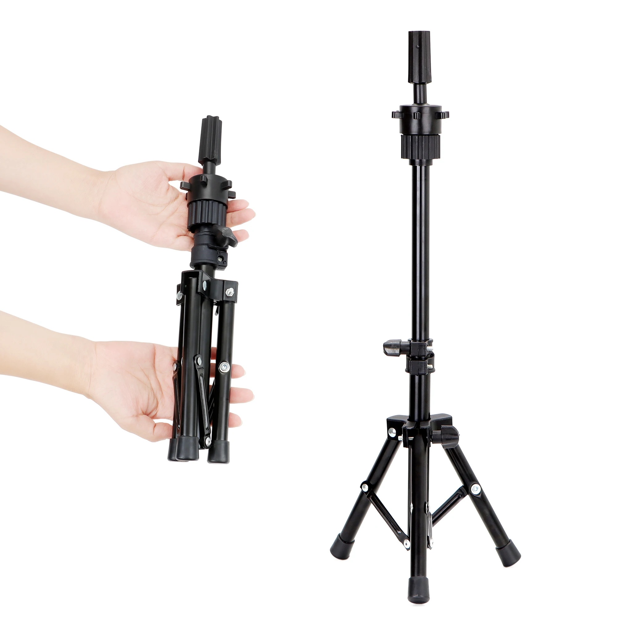 36cm-57cm / 14-22 Zoll verstellbarer Haar trainings kopfst änder Salon modell Mannequin kopf Stativ ständer schwarz