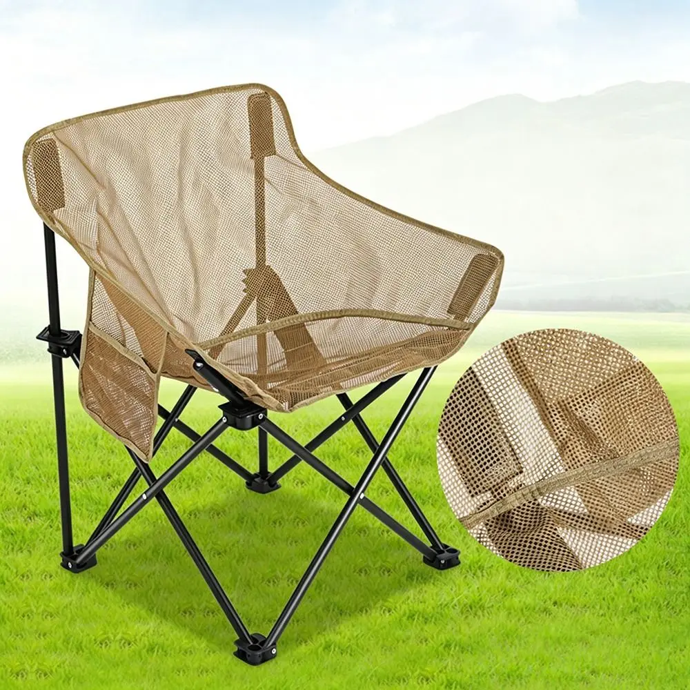 Hollow Mesh Camping Chair Cover Breathable Oxford Cloth Seat Cover Anti-slip Thickened Moon Chair Replacement Fabric