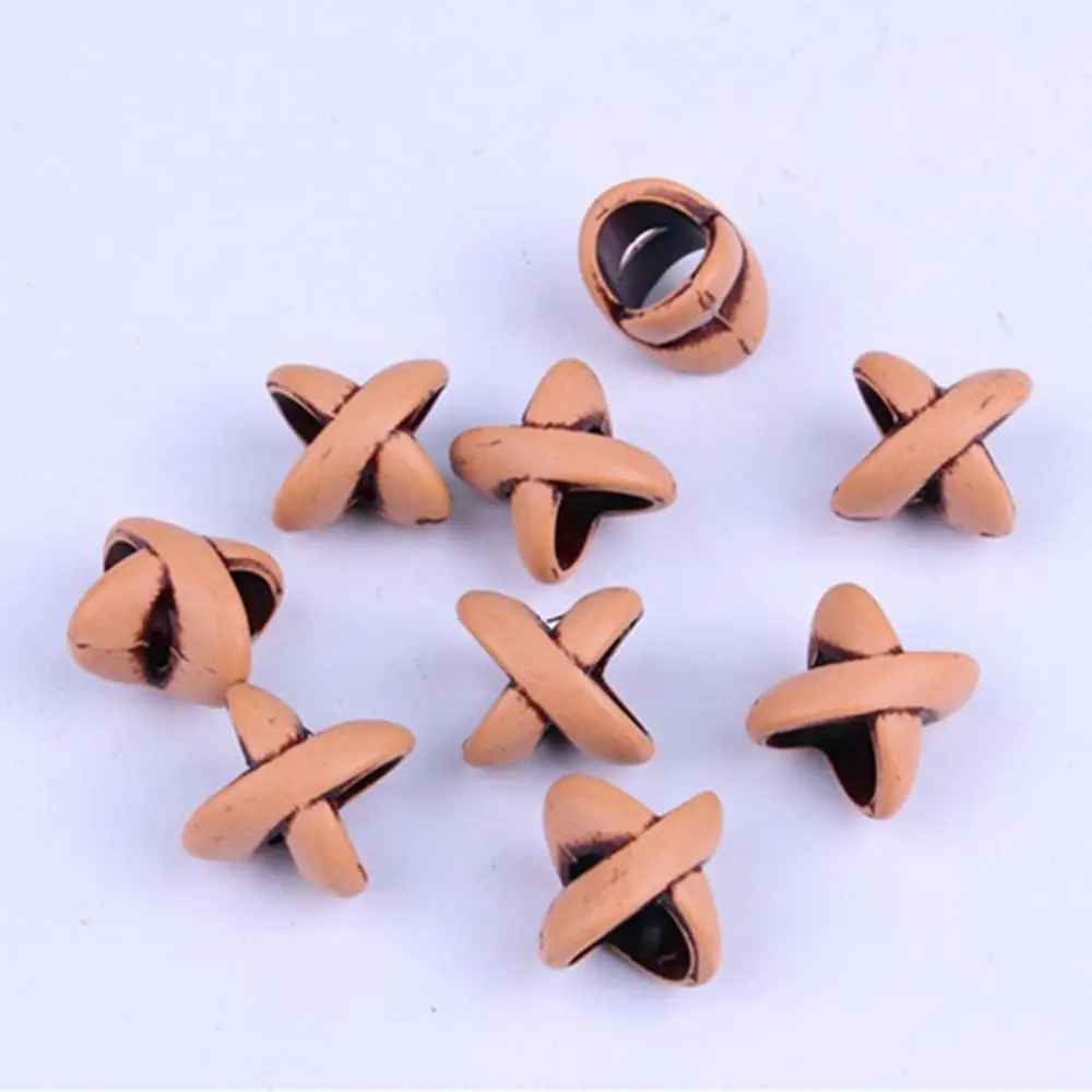 

30pcs/set DIY Plastic Big Hole Dreadlock Bead X-shape Colorful Braided Loose Beads Hip-hop Vintage Hair Braid Tubes African