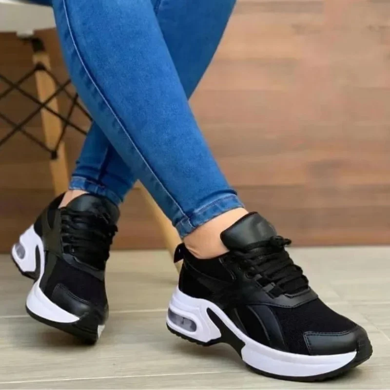 Zapatillas de deporte transpirables para mujer, zapatos informales cómodos, con cojín de aire, Tenis zapatos de mujer