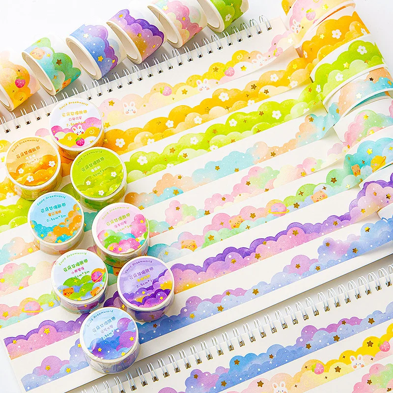 Dream Cloud Tape Hand Account Sticker and Paper Material Shaped Border Hand Account Girl Heart Ins Wind Hand Account Sticker