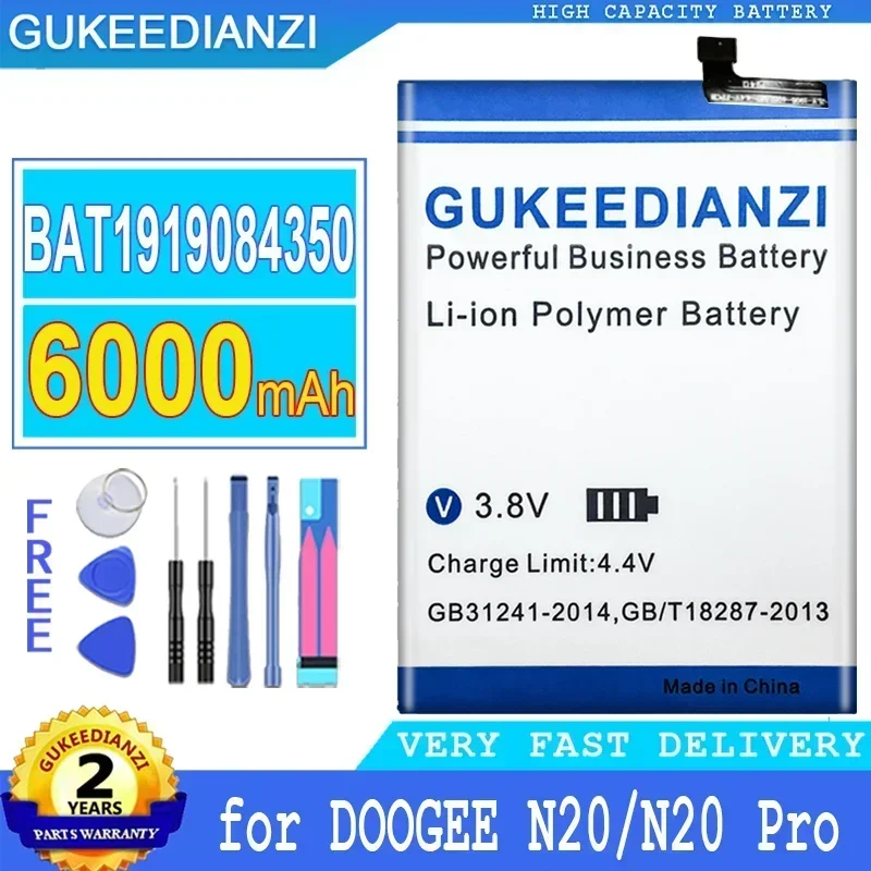 

BAT1919084350 Rechargeable Mobile Phone Batteries 6000mAh For DOOGEE N20 N20Pro N20 Pro Portable Cell Phone Battery