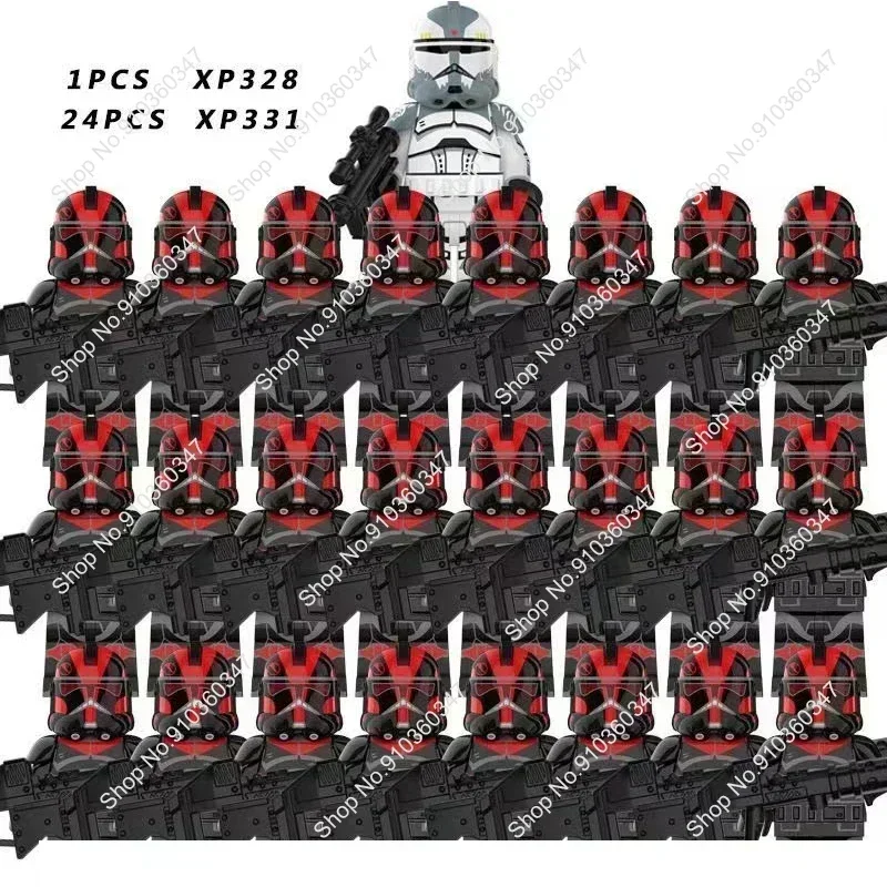 

Набор фигурок Hot Toys 25 шт.: Капитан Рекс (501-й легион), клон-солдаты, Дарт Вейдер (XP268) — совместимые строительные блоки, детские игрушки