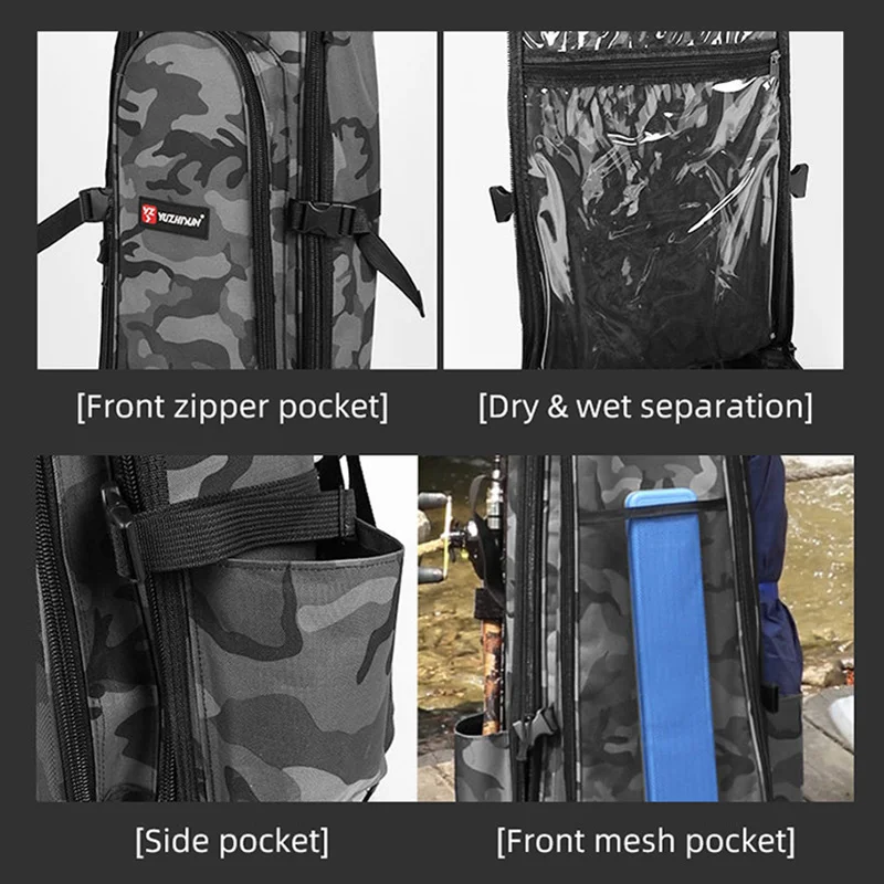 XA204G Mochila táctica para pesca impermeable con porta-cañas - imagen 4