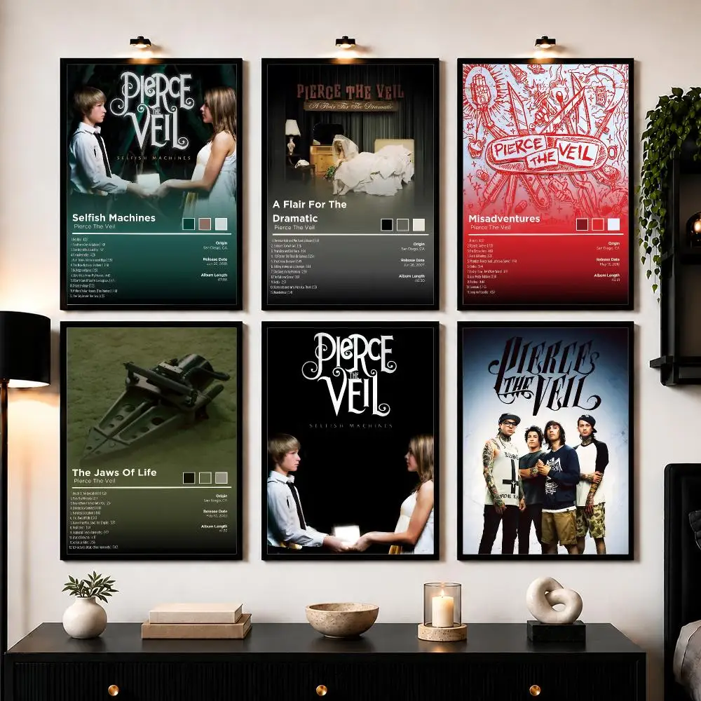 Popular Rock Band P-Pierce the V-Veil Poster Wall Art Print Sticker for Bedroom Living Room Dorm Office Modern Home Decor
