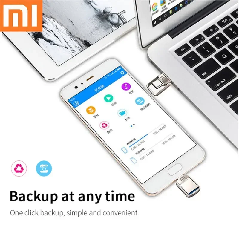 XIAOMI 2TB Metal U Disk 2 w 1 OTG 1024GB pendrive USB 3.1 512gb 1TB pen-drivy bagnetowy pamięci C Adapter prezenty nowe