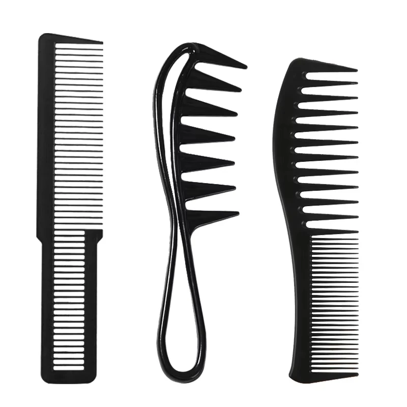 2/3/4pcs Wide Tooth Curl Comb Detangling Comb Texture Comb For Curly Wet Wavy Thick Hair Wigs Salon Barber Hairstyle Tool