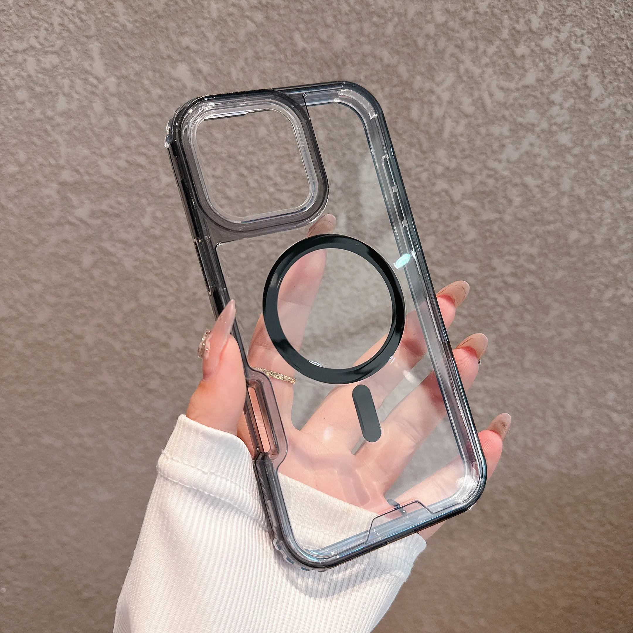Robuste, harte 3-in-1-klare, stoßfeste magnetische Hülle für iPhone 15 14 13 12 11 16 Pro Max Plus Magsafe Wireless Charging Cover – Detail 16