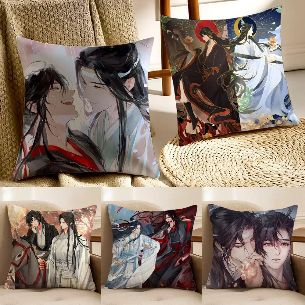 Mystical Novel M-Mo Dao Zu Shi Cushion Cover Faux fur decorative Dark academia style Cat scratching post Rustic Spa pillow cover