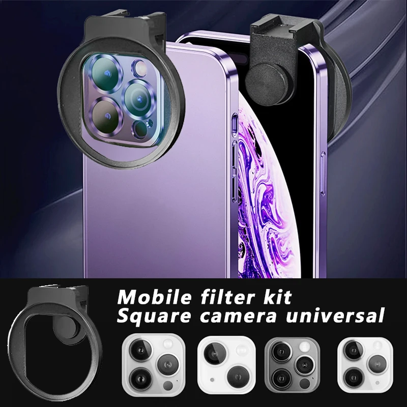67mm 금속 전화 필터 키트 콜드 슈 마운트 렌즈 Starlight Black Mist VND CPL for iPhone Pro Max Samsung Android HUAWEI Xiaomi