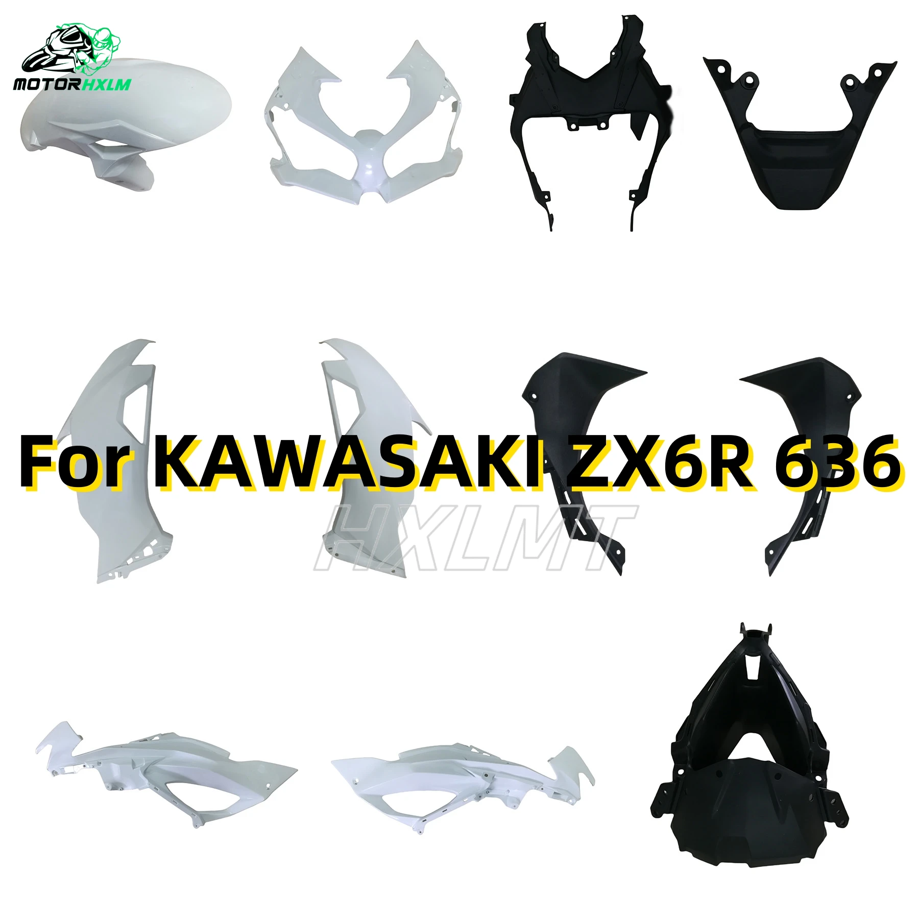 Unpainted White Fairing kit For Ninja ZX-6R 636 2019 2020 2021 2022 2023 zx 6r Injection Plastic ZX6R 19 20 21 22 23