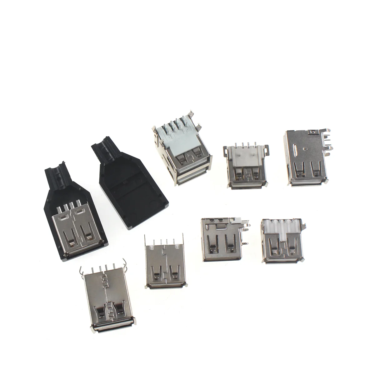 20pcs A female USB double-layer 90 degree /180 degree pin long/short patch USB socket