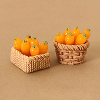 1/12 Dollhouse Simulation Carrot Basket Set Dollhouse Vegetables Decoration Dolls House Miniature Kitchen Play Toys