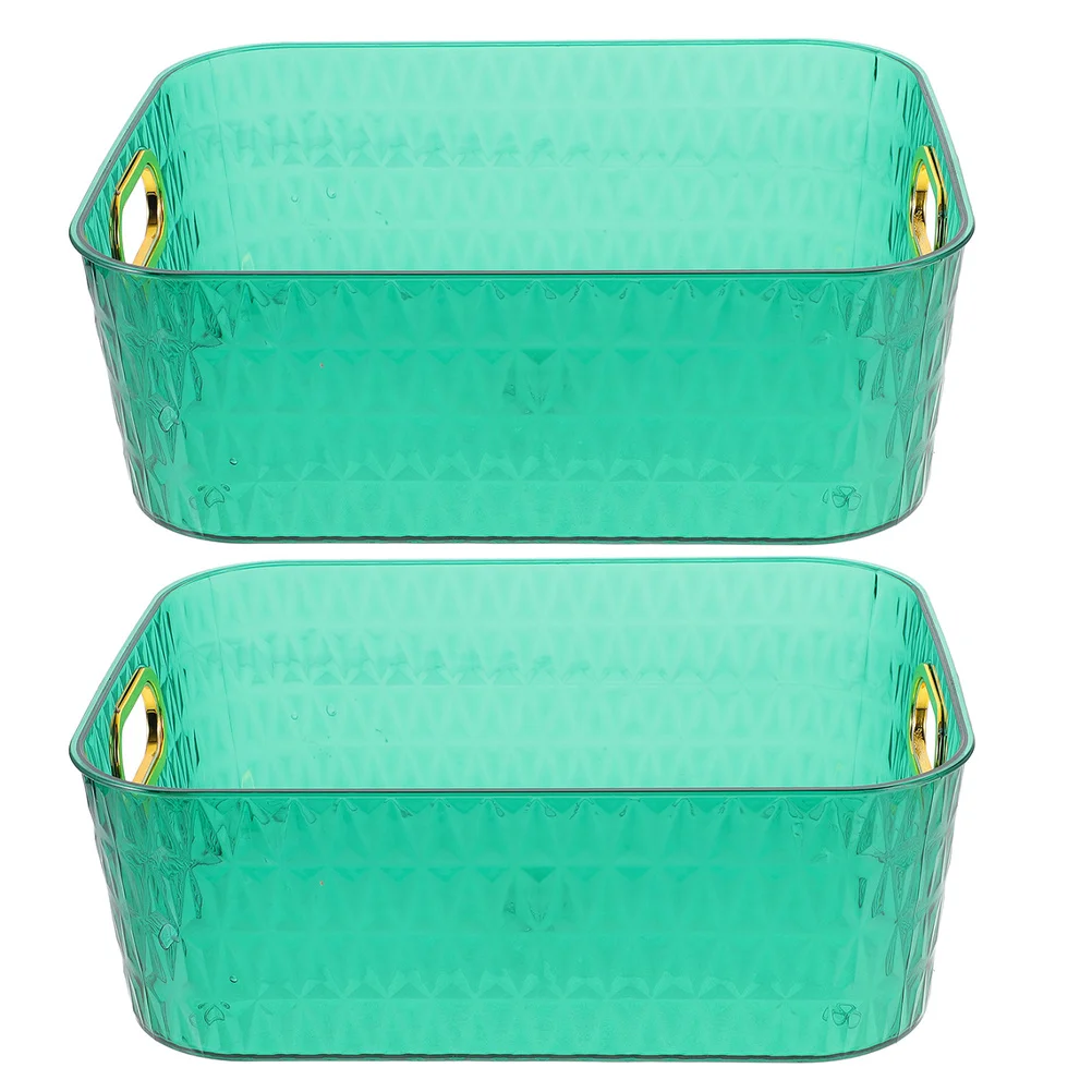 

2Pcs Makeup Organizer Transparent Rack with Double Handles for Bathroom Vanity Countertop Storage Shelf Home Kitchen