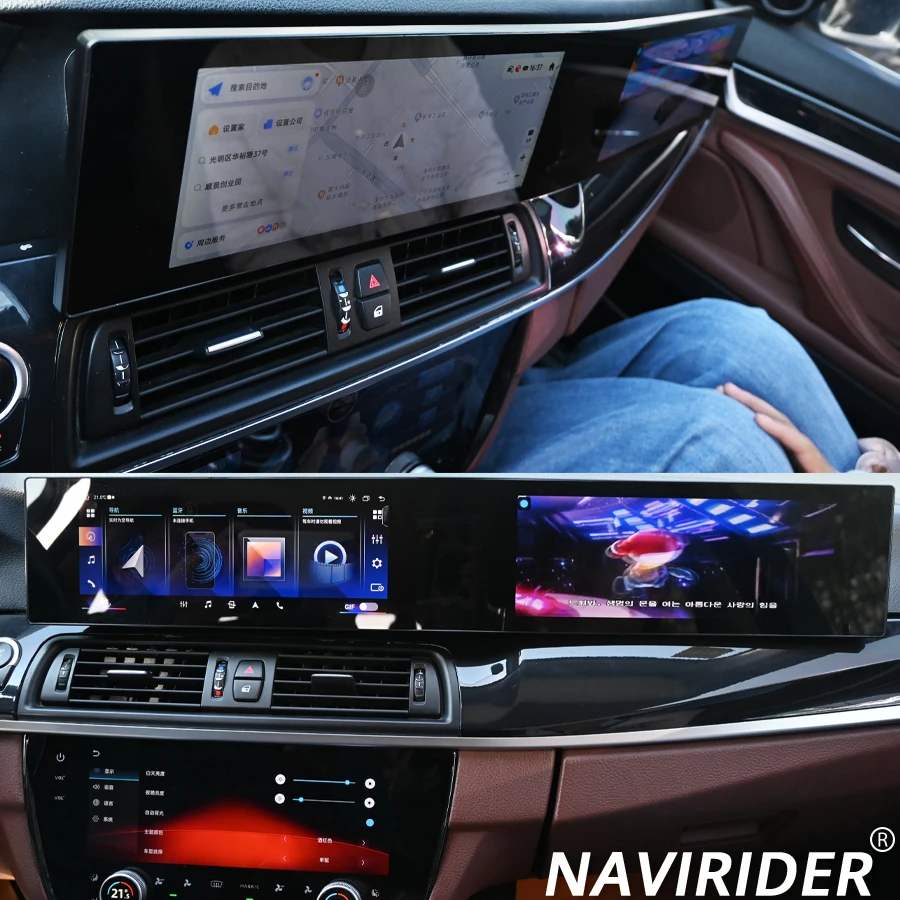 

CarPlay For BMW 5 Series F10 F11 X5 X6 NBT CIC 2011-2017 Android 15 21inch Dual 3D Curved Screen Multimedia Video Player Stereo