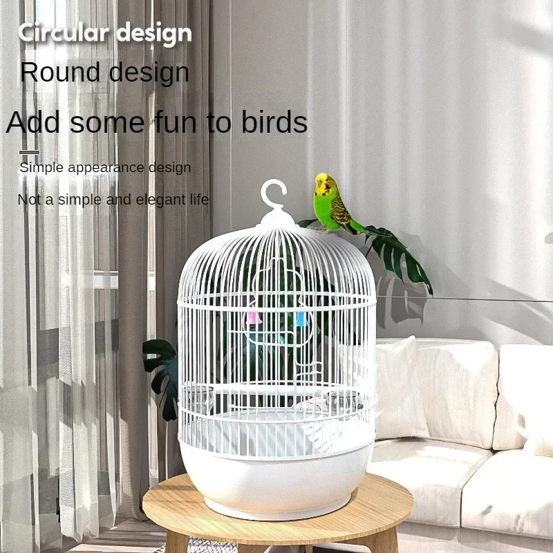 

Portable Parrot Cage for Xuanfeng and Peony Birds Ornamental Mesh Display Round Cage Stylish Bird Accessories for Home