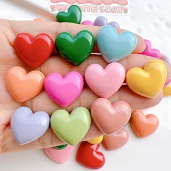 10Pcs New Valentine's Day Sweet Multicolor Peach Heart Resin Scrapbook Diy Decorative Hair Clip, Pendant Jewelry Parts A83