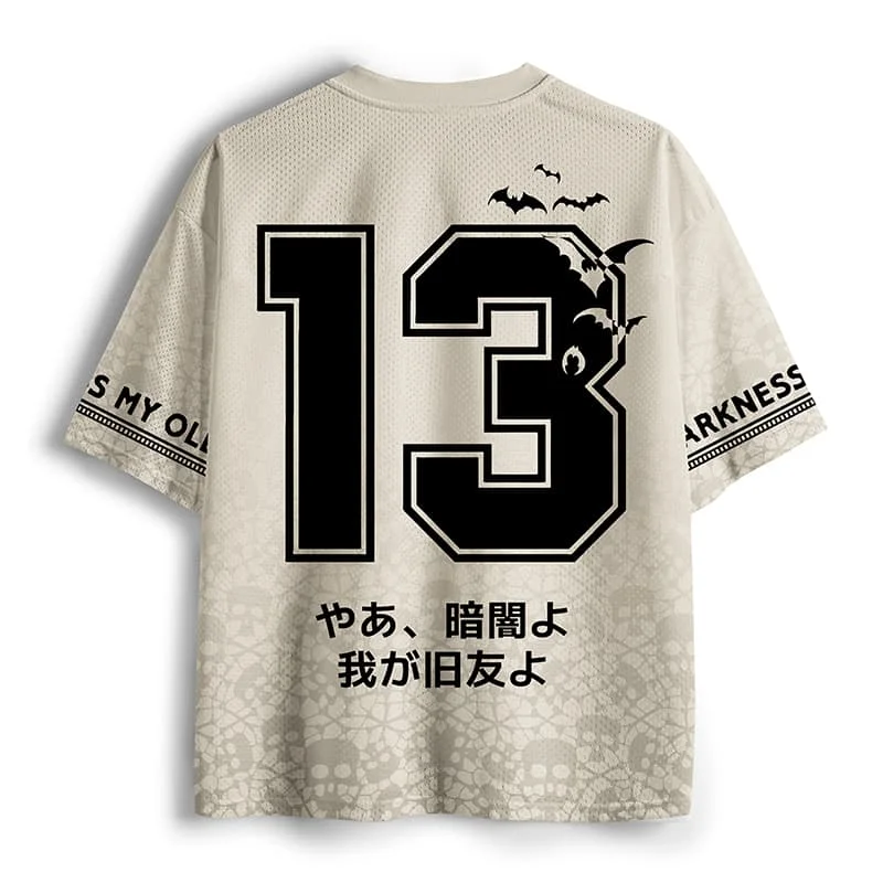 2026 new unisex mesh T-shirt V-neck lightweight breathable polyester mesh retro nostalgic printed casual sportswear