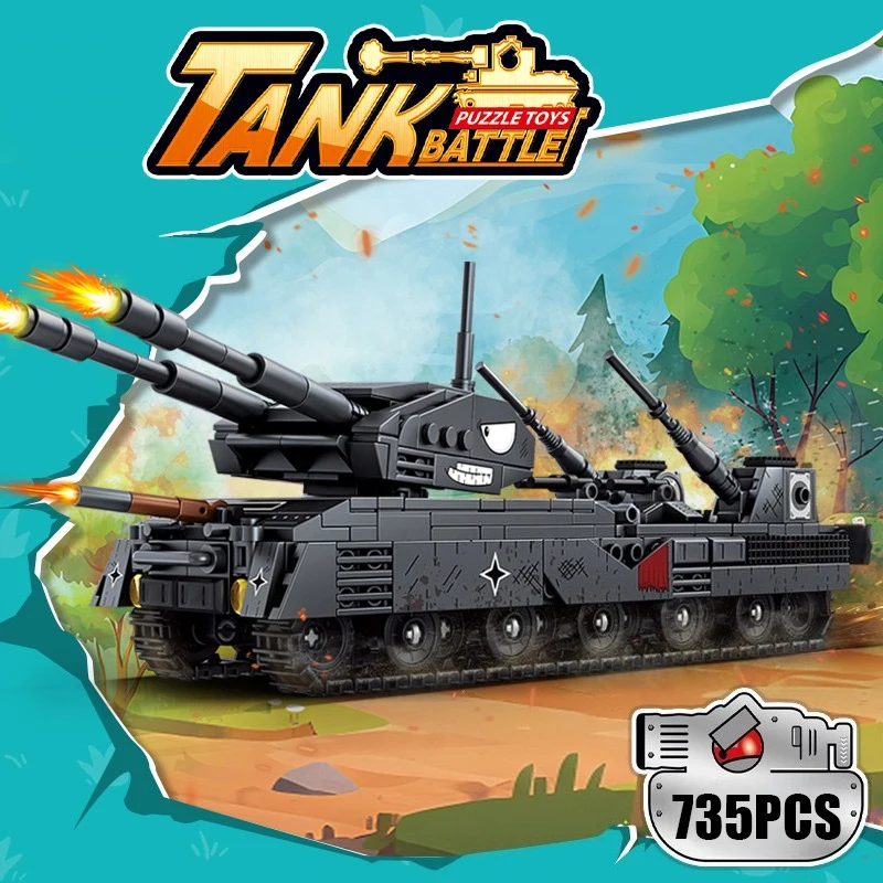 نموذج مركبة دبابة مجنزرة من قطع البناء، قطعة للمجمعين، زينة مجمعة للتركيب لغرفة المعيشة وغرفة النوم والمكتب، هدية مثالية للعطلات