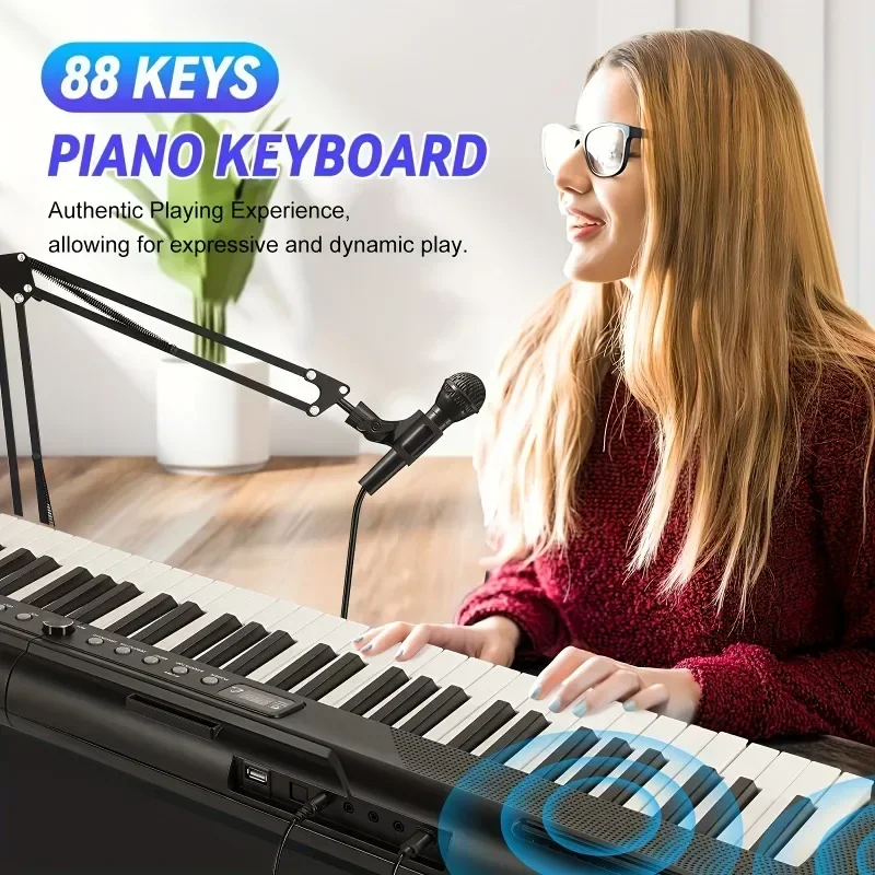 Foldable Piano 88 Keys Portable Starter Practice Keyboard Smart Home Practice Foldable Electronic Organ