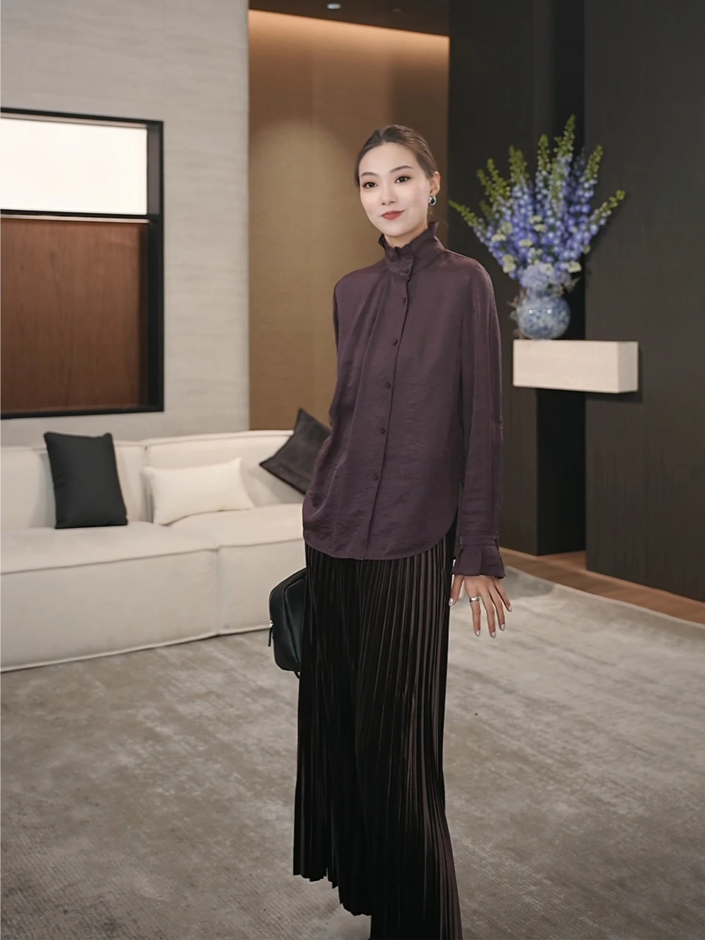 

Винтажная бархатная плиссированная юбка Ele с высокой талией на резинке, женская, весна 2026, повседневная, приятная к телу, дышащая