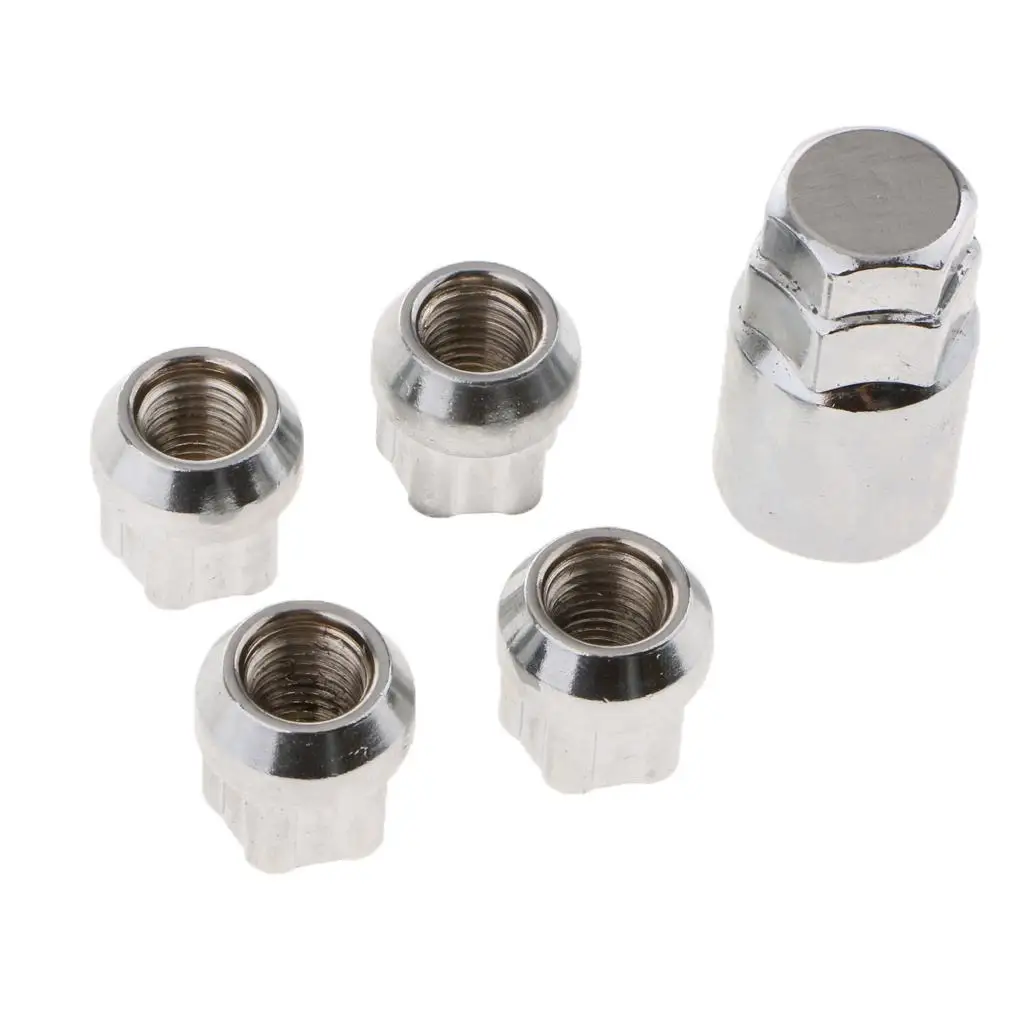 4 NUTS+1 KEY M12X1.5 WHEEL LOCK Anti Theft Security Nut for ,