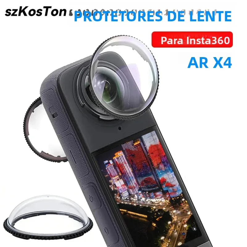Protetores de Lente para Insta 360 X4 Air, Capa Protetora de Lente em Plástico/Vidro Temperado para Acessórios Insta360 X4 Air