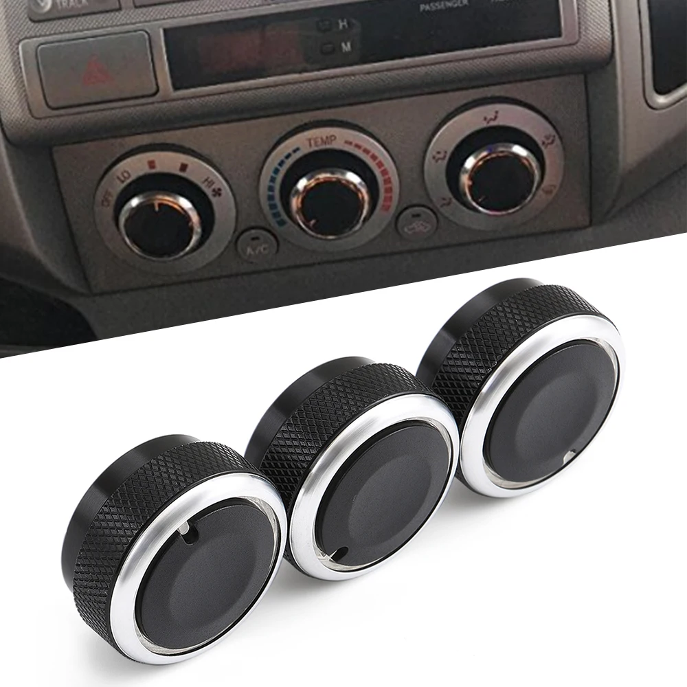 3 pçs/set Para Toyota Tacoma Platz Vios Vitz Yaris Echo Scion xB AC Botão Interruptor Ar Condicionado Liga de Alumínio Botões de Controle de Calor