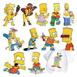 Funny The Simpsons Clothing patches self-adhesive heat transfer vinyl DIY patches for children Ironing applications