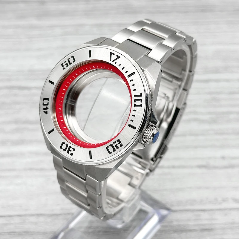 44mm King Samurai Uhrengehäuse Saphirglas Passend für NH34 7S 4R NH35 NH36 Uhrwerk Edelstahl-Armband Uhrenmodifikation – Detail 5